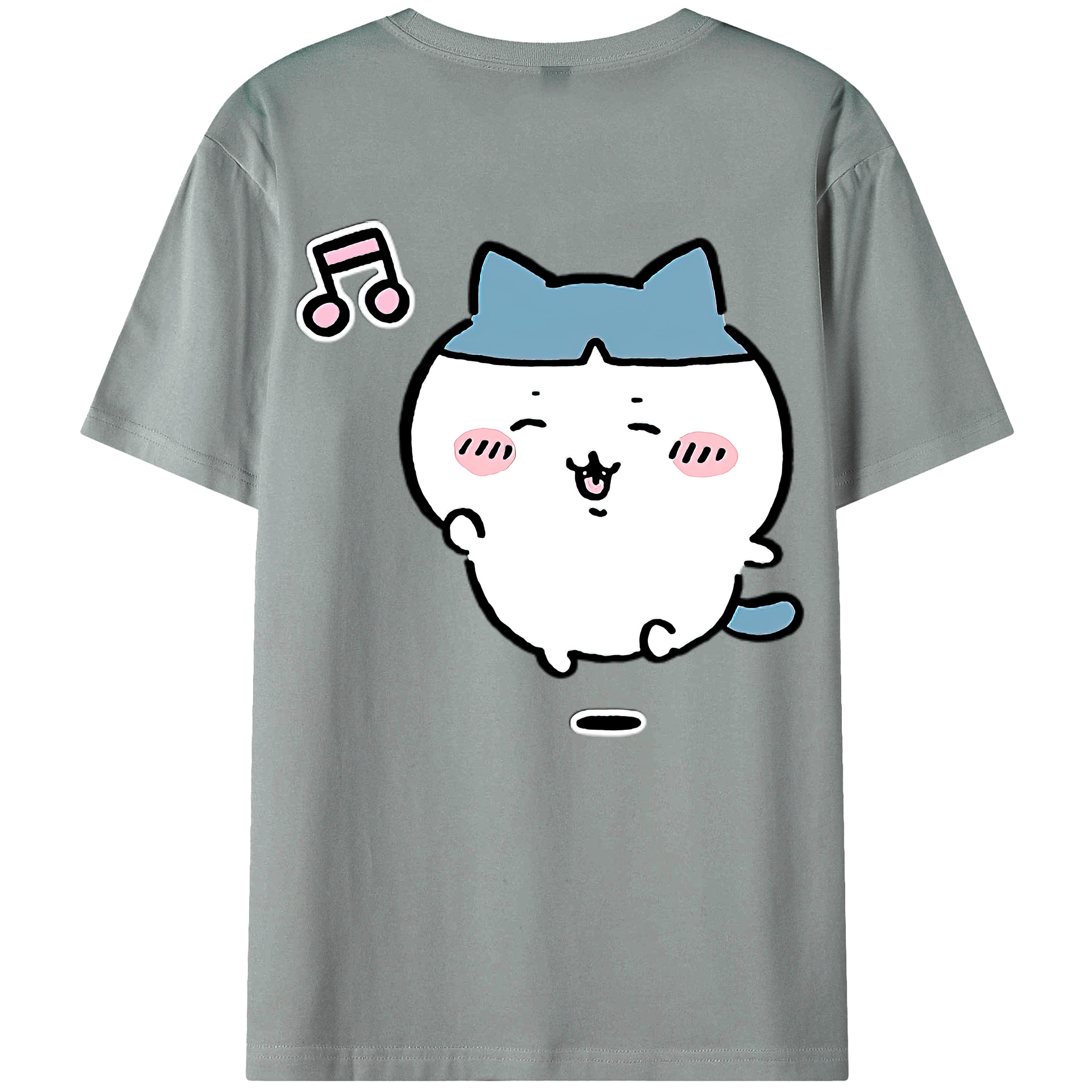 （画像用） ちいかわ ハチワレ Chii-kawa hachiware 綿100％ メンズ半袖Tシャツ（バックプリント） 通気性